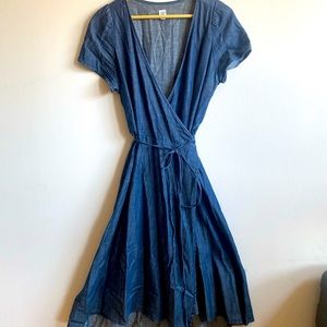 Denim Gap Wrap Dress (Size M)